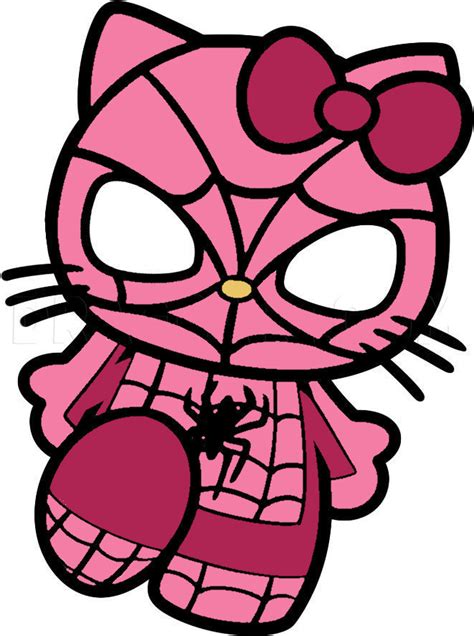 hello kitty and spiderman drawing